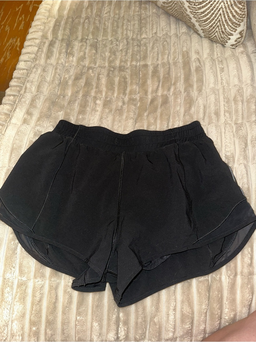 CRZ YOGA Black Women's Athletic Shorts with Elastic Waist
